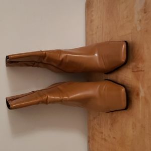 Camel color ankle boots